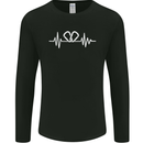 Pulse Rock Climbing Climber Climb ECG Mens Long Sleeve T-Shirt Black
