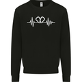 Pulse Rock Climbing Climber Climb ECG Mens Sweatshirt Jumper Black