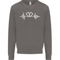 Pulse Rock Climbing Climber Climb ECG Mens Sweatshirt Jumper Charcoal