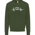 Pulse Rock Climbing Climber Climb ECG Mens Sweatshirt Jumper Forest Green