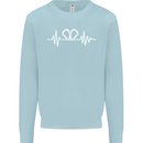 Pulse Rock Climbing Climber Climb ECG Mens Sweatshirt Jumper Light Blue