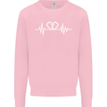 Pulse Rock Climbing Climber Climb ECG Mens Sweatshirt Jumper Light Pink