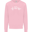 Pulse Rock Climbing Climber Climb ECG Mens Sweatshirt Jumper Light Pink