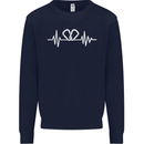 Pulse Rock Climbing Climber Climb ECG Mens Sweatshirt Jumper Navy Blue
