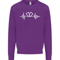 Pulse Rock Climbing Climber Climb ECG Mens Sweatshirt Jumper Purple