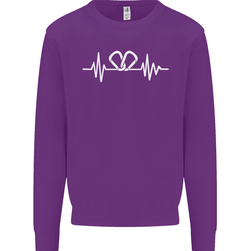 Pulse Rock Climbing Climber Climb ECG Mens Sweatshirt Jumper Purple