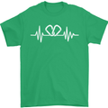Pulse Rock Climbing Climber Climb ECG Mens T-Shirt Cotton Gildan Irish Green