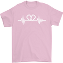 Pulse Rock Climbing Climber Climb ECG Mens T-Shirt Cotton Gildan Light Pink