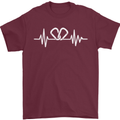 Pulse Rock Climbing Climber Climb ECG Mens T-Shirt Cotton Gildan Maroon