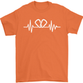 Pulse Rock Climbing Climber Climb ECG Mens T-Shirt Cotton Gildan Orange