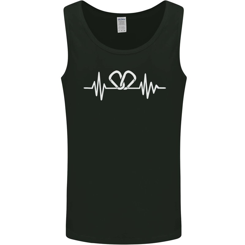 Pulse Rock Climbing Climber Climb ECG Mens Vest Tank Top Black