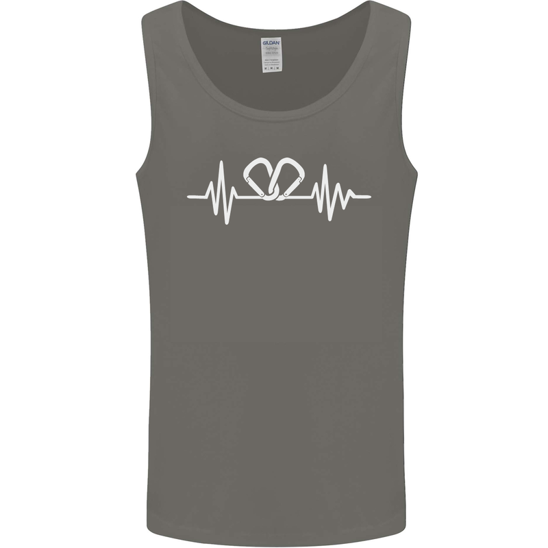 Pulse Rock Climbing Climber Climb ECG Mens Vest Tank Top Charcoal