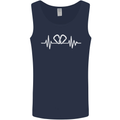 Pulse Rock Climbing Climber Climb ECG Mens Vest Tank Top Navy Blue