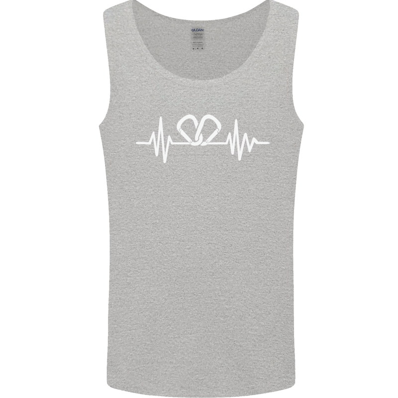 Pulse Rock Climbing Climber Climb ECG Mens Vest Tank Top Sports Grey