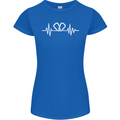 Pulse Rock Climbing Climber Climb ECG Womens Petite Cut T-Shirt Royal Blue
