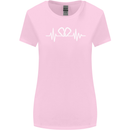Pulse Rock Climbing Climber Climb ECG Womens Wider Cut T-Shirt Light Pink