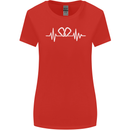 Pulse Rock Climbing Climber Climb ECG Womens Wider Cut T-Shirt Red