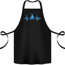 Pulse Sailing Sailor Boat Funny Captain ECG Cotton Apron 100% Organic Black