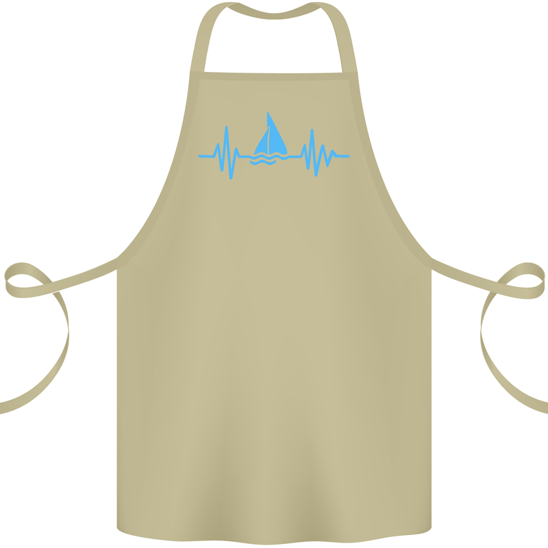 Pulse Sailing Sailor Boat Funny Captain ECG Cotton Apron 100% Organic Khaki