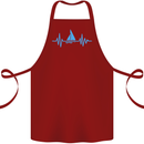 Pulse Sailing Sailor Boat Funny Captain ECG Cotton Apron 100% Organic Maroon