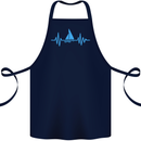 Pulse Sailing Sailor Boat Funny Captain ECG Cotton Apron 100% Organic Navy Blue