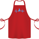 Pulse Sailing Sailor Boat Funny Captain ECG Cotton Apron 100% Organic Red