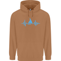 Pulse Sailing Sailor Boat Funny Captain ECG Mens 80% Cotton Hoodie Caramel Latte