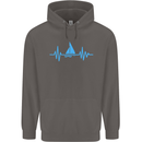 Pulse Sailing Sailor Boat Funny Captain ECG Mens 80% Cotton Hoodie Charcoal