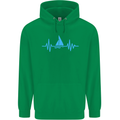 Pulse Sailing Sailor Boat Funny Captain ECG Mens 80% Cotton Hoodie Irish Green