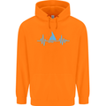 Pulse Sailing Sailor Boat Funny Captain ECG Mens 80% Cotton Hoodie Orange