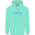 Pulse Sailing Sailor Boat Funny Captain ECG Mens 80% Cotton Hoodie Peppermint