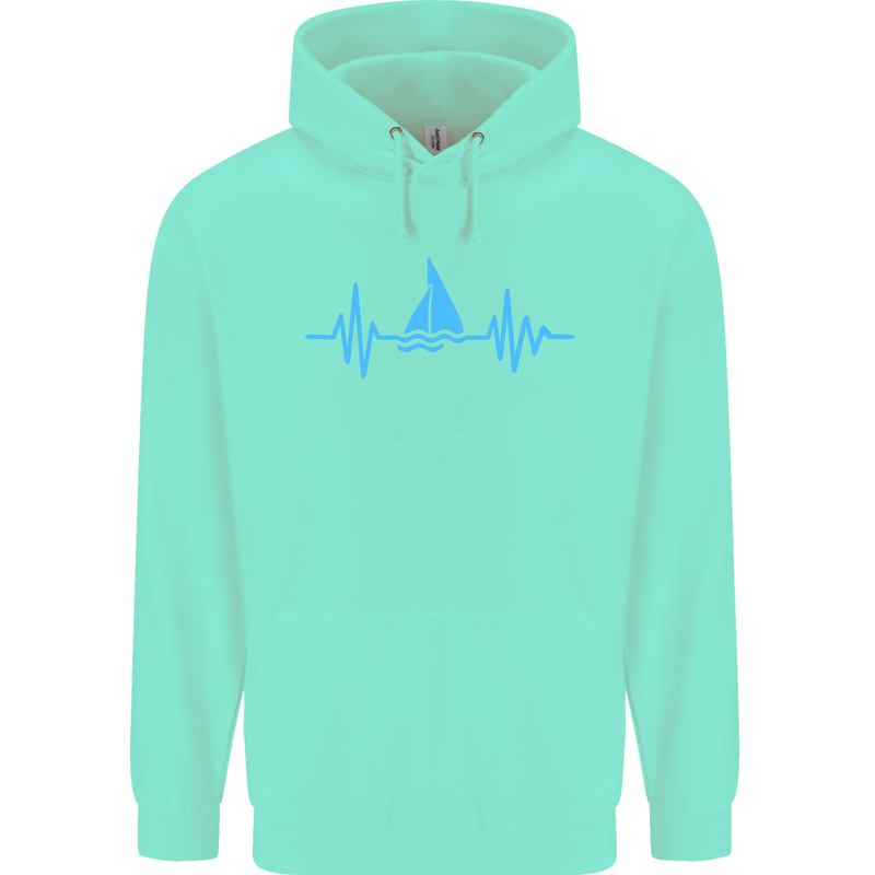 Pulse Sailing Sailor Boat Funny Captain ECG Mens 80% Cotton Hoodie Peppermint