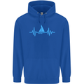 Pulse Sailing Sailor Boat Funny Captain ECG Mens 80% Cotton Hoodie Royal Blue