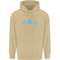 Pulse Sailing Sailor Boat Funny Captain ECG Mens 80% Cotton Hoodie Sand