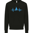 Pulse Sailing Sailor Boat Funny Captain ECG Mens Sweatshirt Jumper Black
