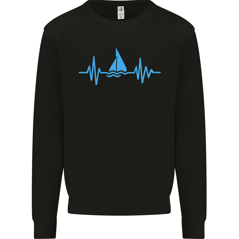 Pulse Sailing Sailor Boat Funny Captain ECG Mens Sweatshirt Jumper Black