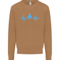 Pulse Sailing Sailor Boat Funny Captain ECG Mens Sweatshirt Jumper Caramel Latte