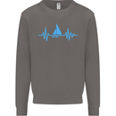 Pulse Sailing Sailor Boat Funny Captain ECG Mens Sweatshirt Jumper Charcoal