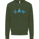 Pulse Sailing Sailor Boat Funny Captain ECG Mens Sweatshirt Jumper Forest Green