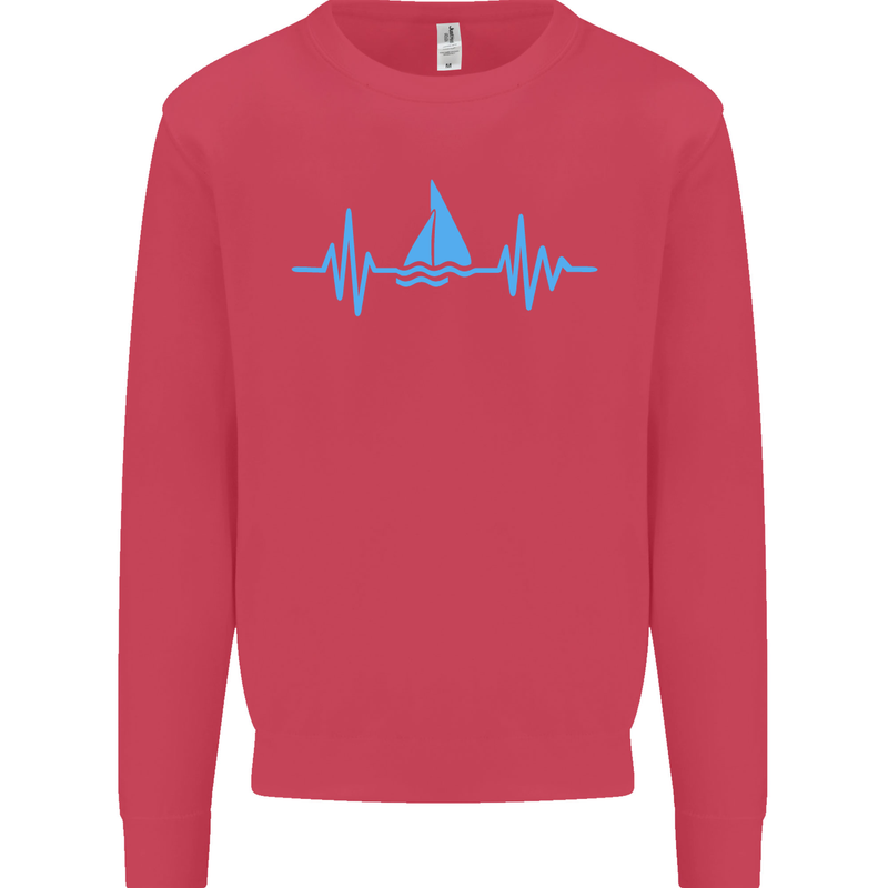 Pulse Sailing Sailor Boat Funny Captain ECG Mens Sweatshirt Jumper Heliconia