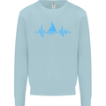 Pulse Sailing Sailor Boat Funny Captain ECG Mens Sweatshirt Jumper Light Blue