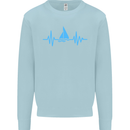 Pulse Sailing Sailor Boat Funny Captain ECG Mens Sweatshirt Jumper Light Blue