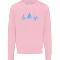 Pulse Sailing Sailor Boat Funny Captain ECG Mens Sweatshirt Jumper Light Pink
