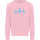 Pulse Sailing Sailor Boat Funny Captain ECG Mens Sweatshirt Jumper Light Pink