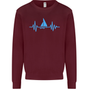 Pulse Sailing Sailor Boat Funny Captain ECG Mens Sweatshirt Jumper Maroon