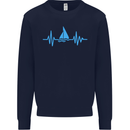 Pulse Sailing Sailor Boat Funny Captain ECG Mens Sweatshirt Jumper Navy Blue