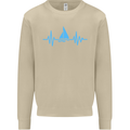 Pulse Sailing Sailor Boat Funny Captain ECG Mens Sweatshirt Jumper Sand