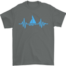 Pulse Sailing Sailor Boat Funny Captain ECG Mens T-Shirt Cotton Gildan Charcoal