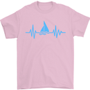 Pulse Sailing Sailor Boat Funny Captain ECG Mens T-Shirt Cotton Gildan Light Pink