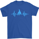 Pulse Sailing Sailor Boat Funny Captain ECG Mens T-Shirt Cotton Gildan Royal Blue
